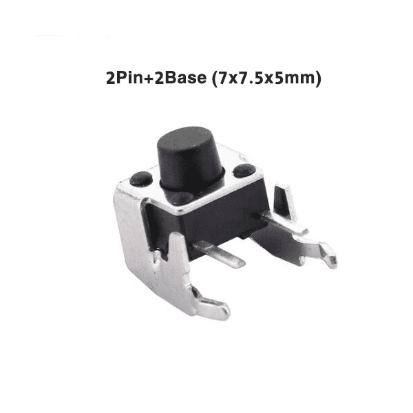 Push Button Long Right Angle 2Pin+2Base (7×7.5x3mm)