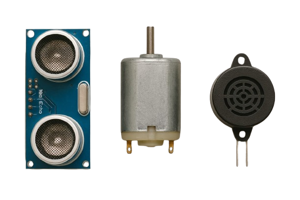 Sensors,Motors,Buzzers